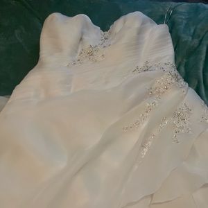 Plus Size Sweetheart Neck Wedding Dress & Veil